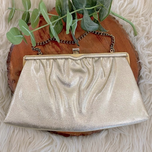 Ande' Bags Vintage 96s Ande Gold Clutch With Chain Poshmark